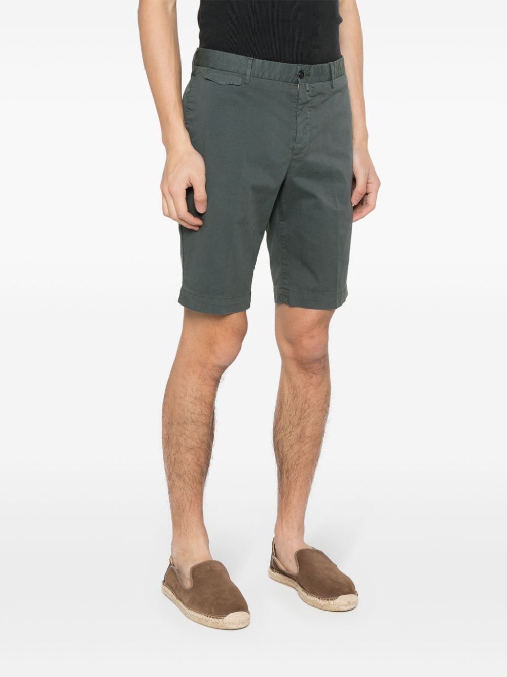 Shop Pt Torino Pressed-crease Chino Shorts In Grau