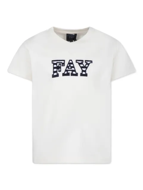 Fay Kids logo-appliqué cotton T-shirt