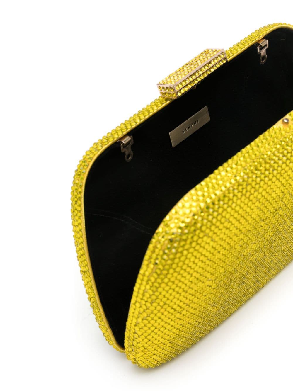 Shop Serpui Josephine Crystal-embellished Mini Bag In Yellow