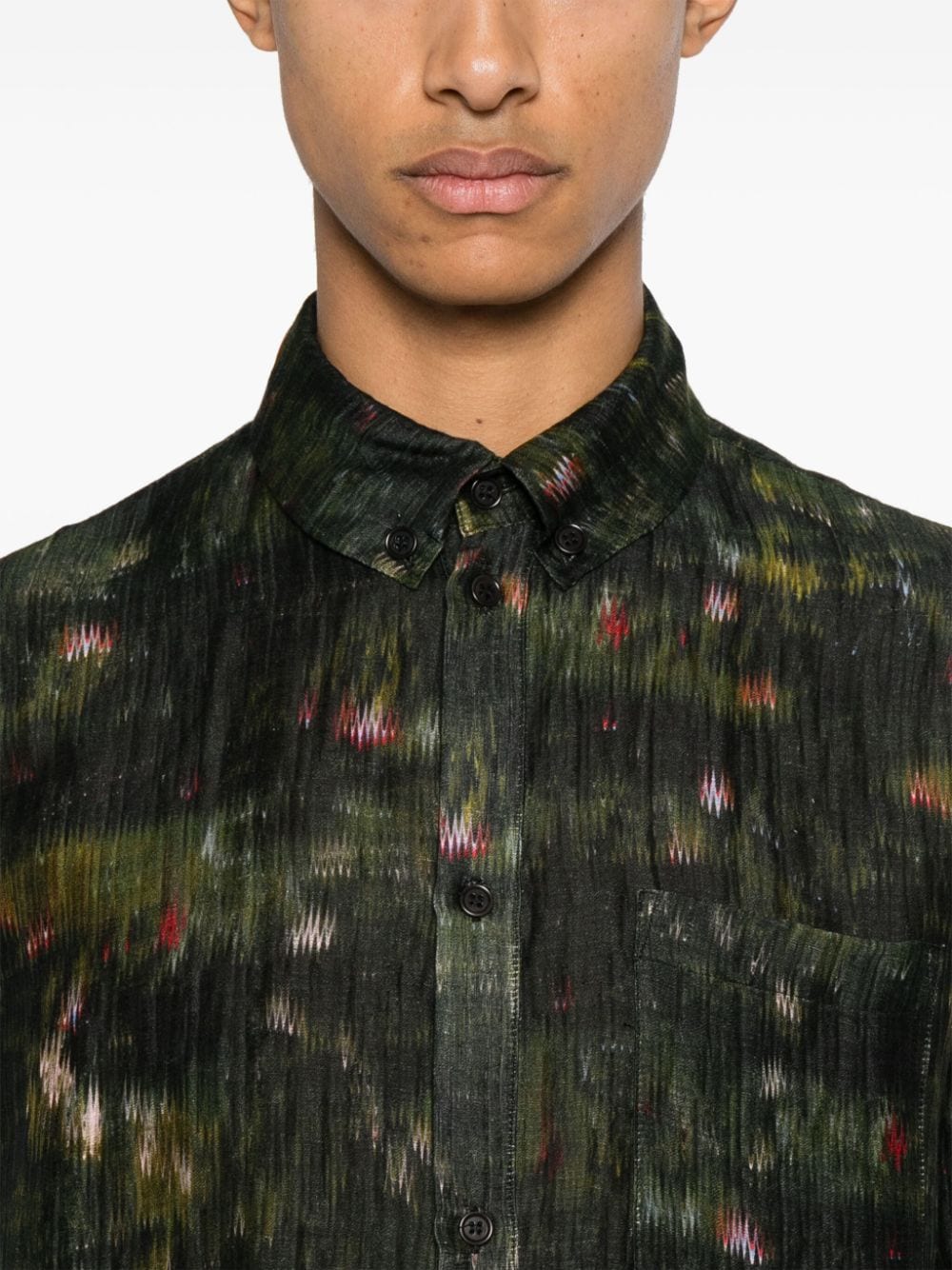 Shop Henrik Vibskov Cast Abstract Pattern-print Shirt In Green