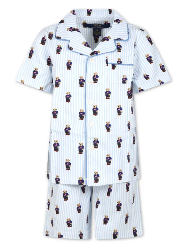 POLO RALPH LAUREN KIDS Polo Bear print Pajamas Blue FARFETCH BH