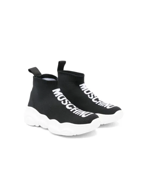 Moschino Kids logo-jacquard slip-on sneakers