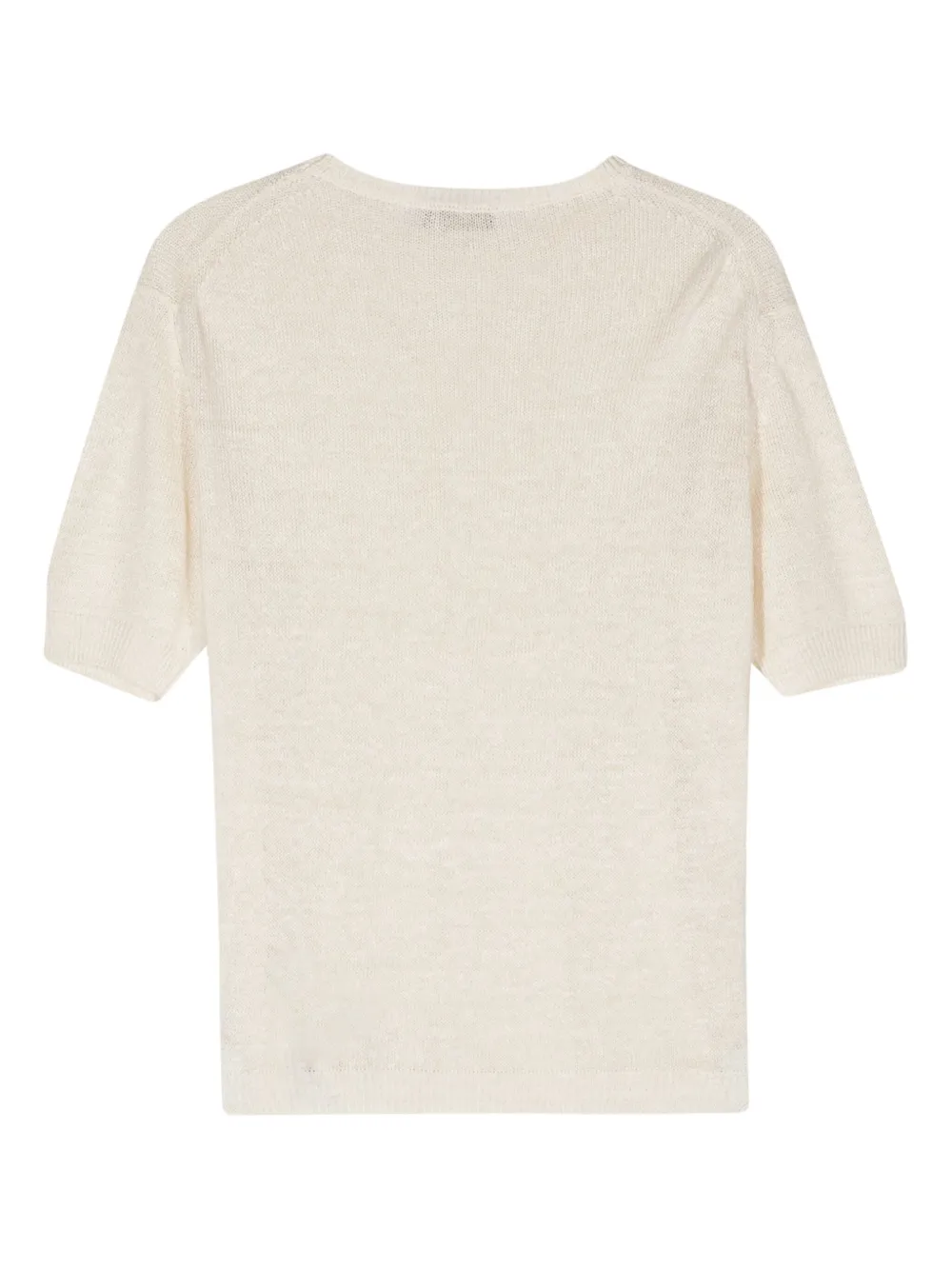 Shop Dell'oglio Crew-neck Open-knit T-shirt In Neutrals