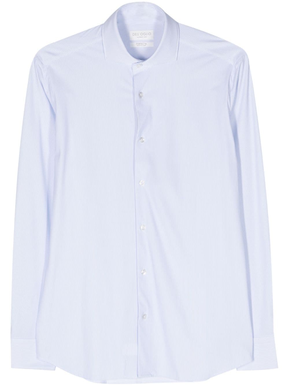 Shop Dell'oglio Striped Classic-collar Shirt In Blue