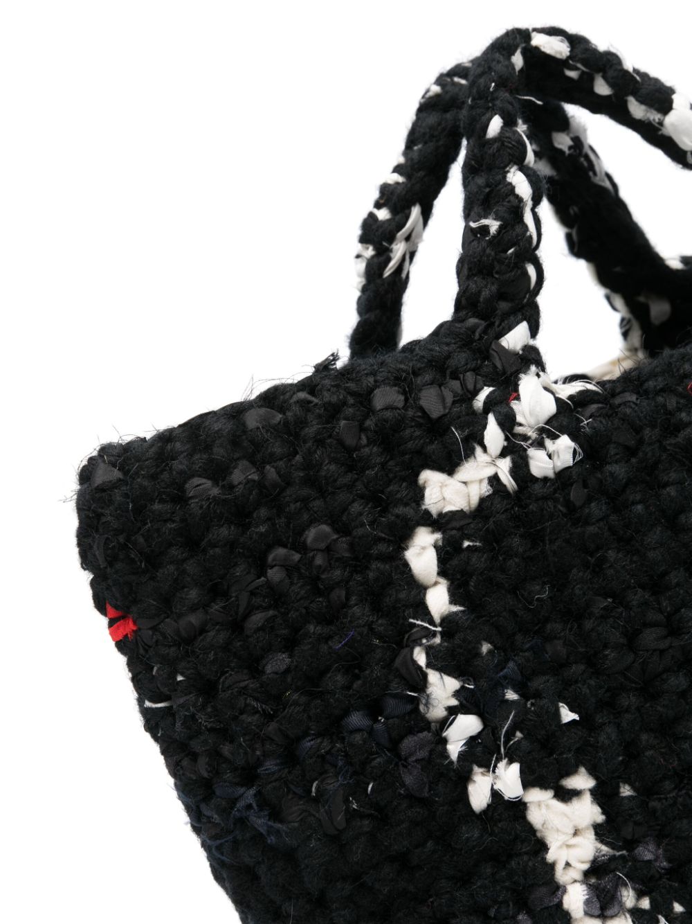 Shop Daniela Gregis Crochet-knit Open-top Tote Bag In Schwarz
