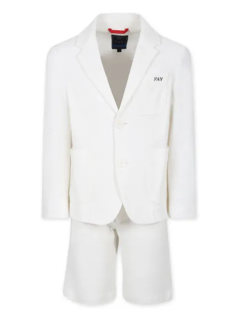 Fay Kids logo-embroidered suit