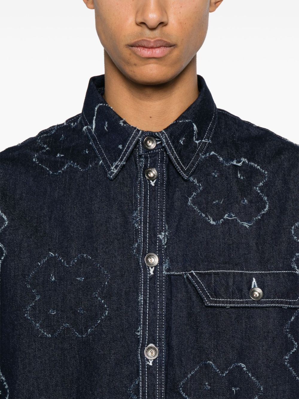 HENRIK VIBSKOV DOW RIPPED DENIM SHIRT 