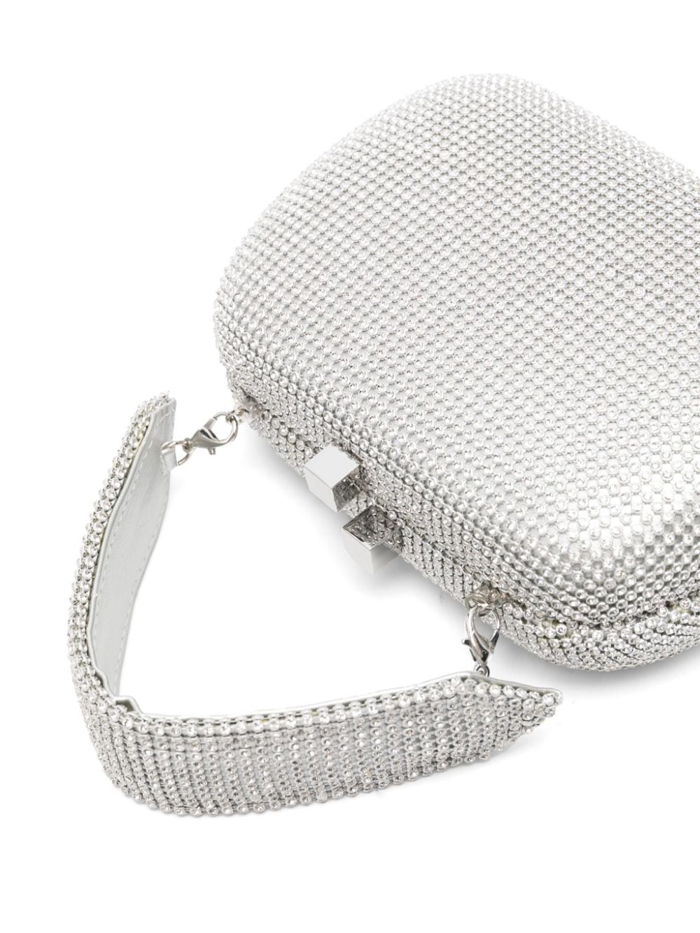 Shop Serpui Rhinestone-embellished Clutch Bag In Silver