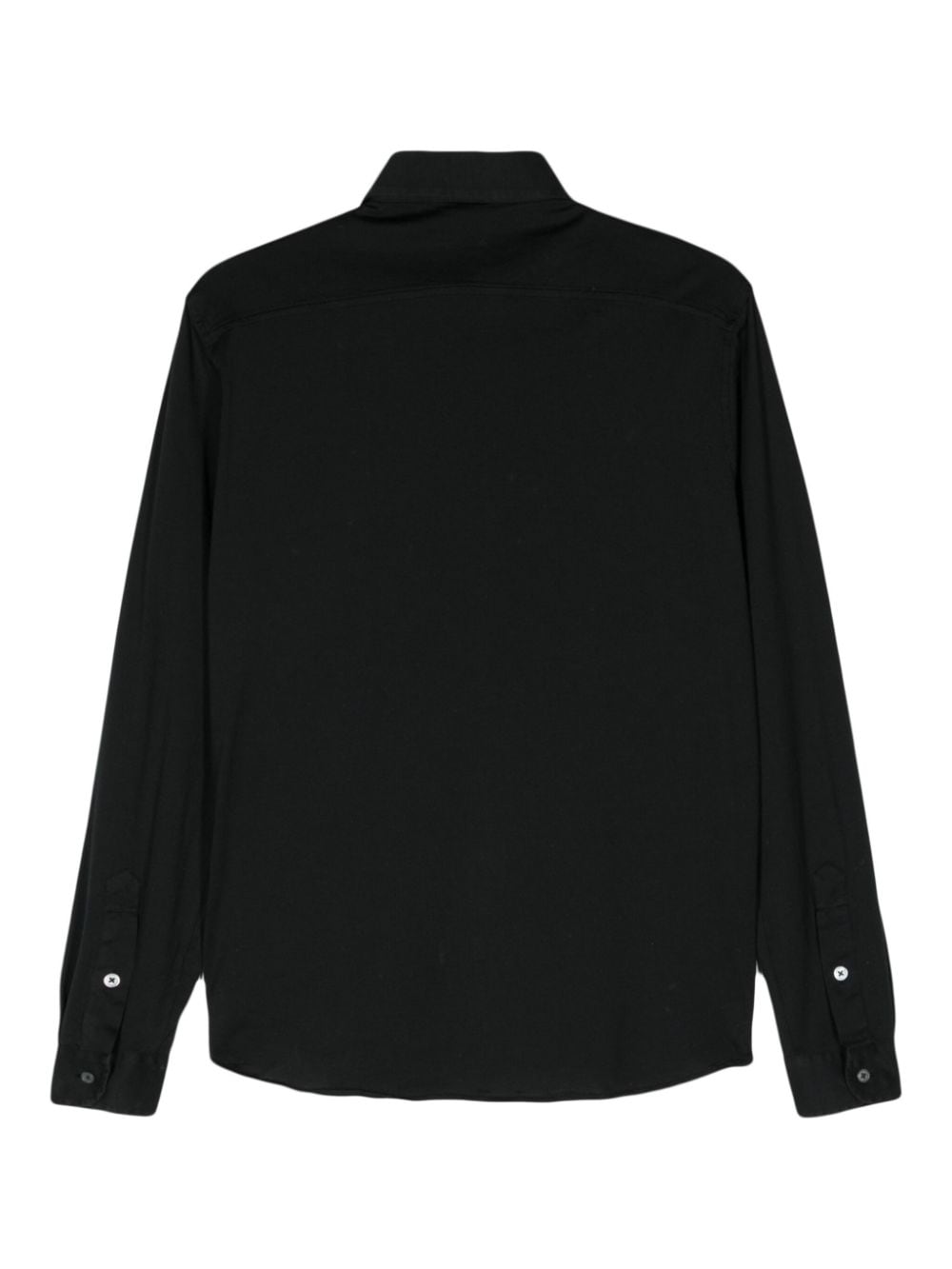 Shop Dell'oglio Button-up Cotton Shirt In Black