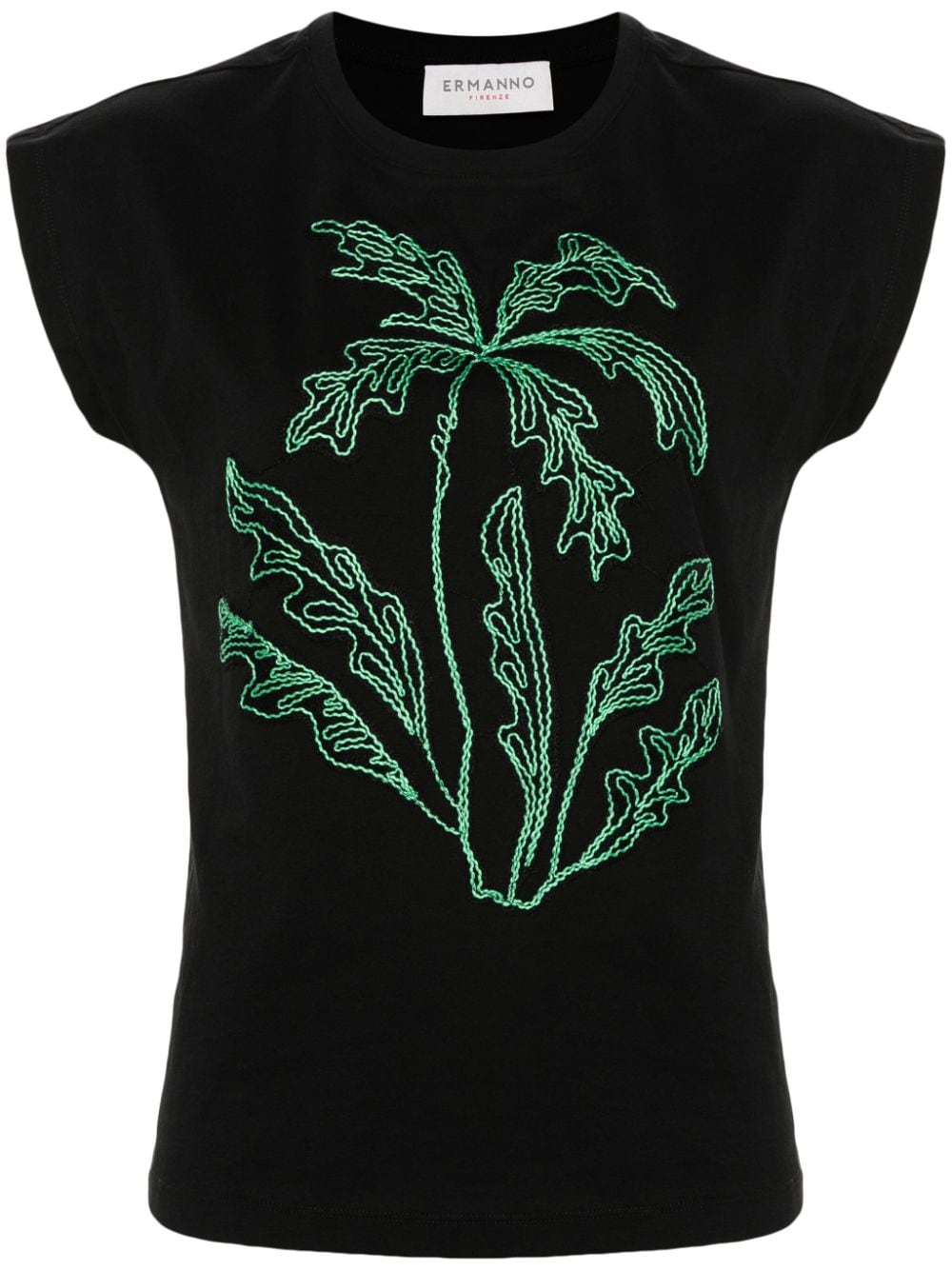 palm tree-appliqué T-shirt