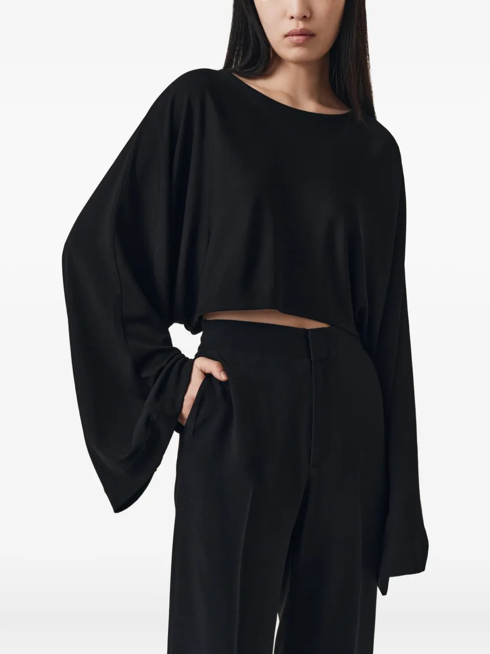 Bite Studios Wide-sleeve Blouse In Black