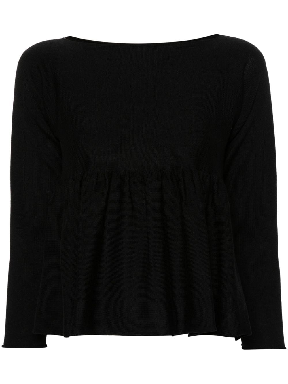 Daniela Gregis Barchetta Wool Knitted Top In Black