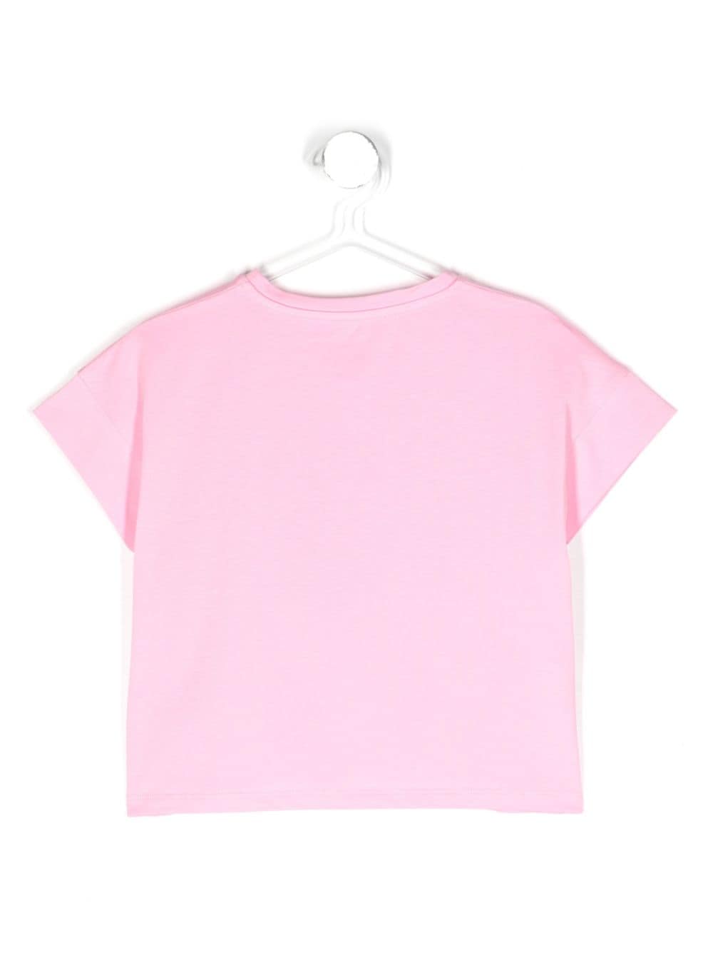 Shop Miss Blumarine Crystal-logo T-shirt In Pink