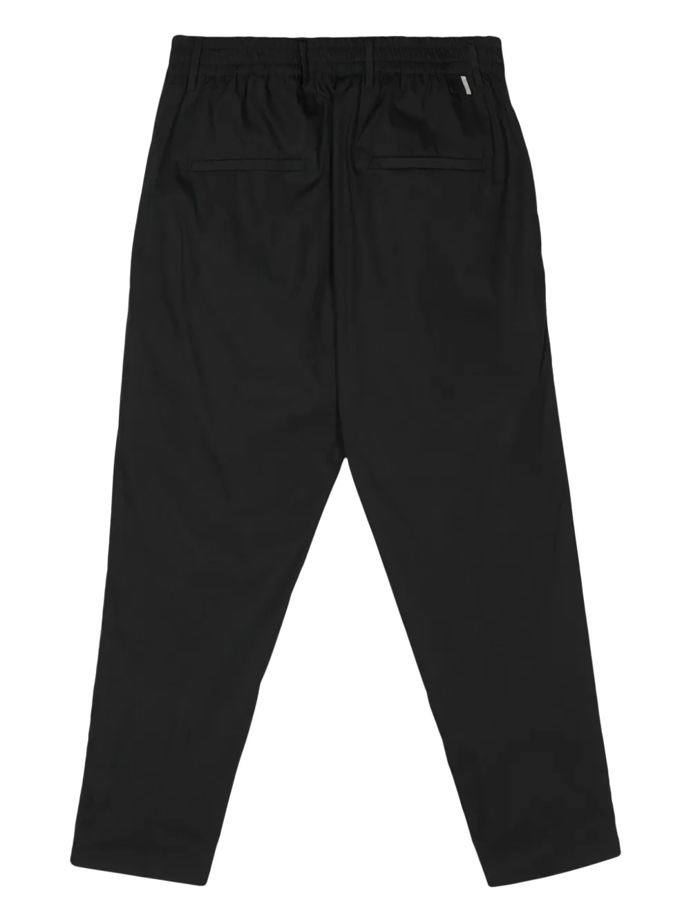 Shop Low Brand Mid-rise Tapered-leg Trousers In Black