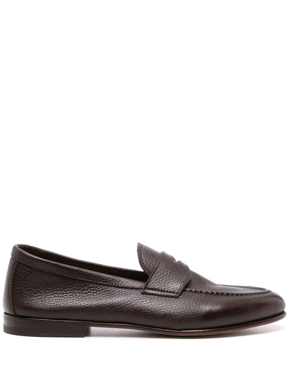 Henderson Baracco Penny-slot Leather Loafers In Brown