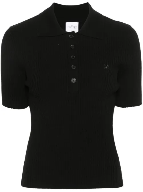Polo Iconic en maille nervurée - Courrèges - Modalova