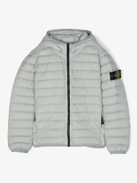 Stone Island Junior veste matelassée à patch logo