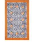 Lisa Corti Arabesque Corolla cotton tablecloth (270cm x 180cm) - Blue