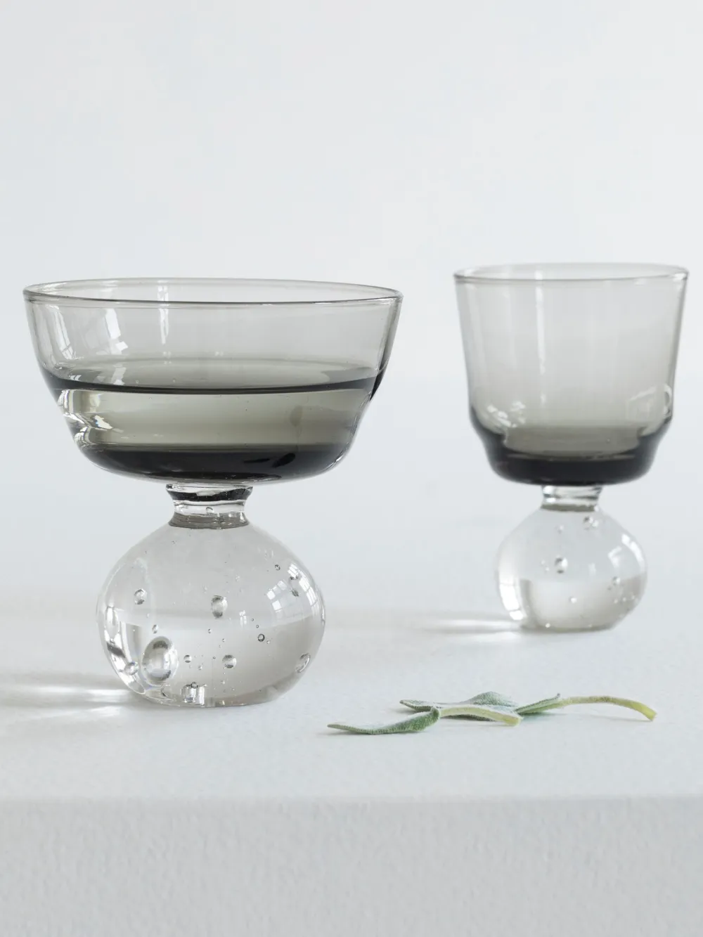 Serax Set Of Six Medium Eternal Snow Stemmed Glasses In Grey