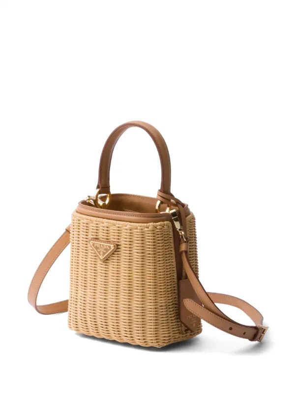 PRADA(プラダ)正規品/関税送料込み Logo Mini Bucket Bag Prada Mini Panier Triangle-logo Bucket Bag | Neutrals | FARFETCH