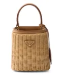 Prada mini Panier Triangle-logo bucket bag - Neutrals