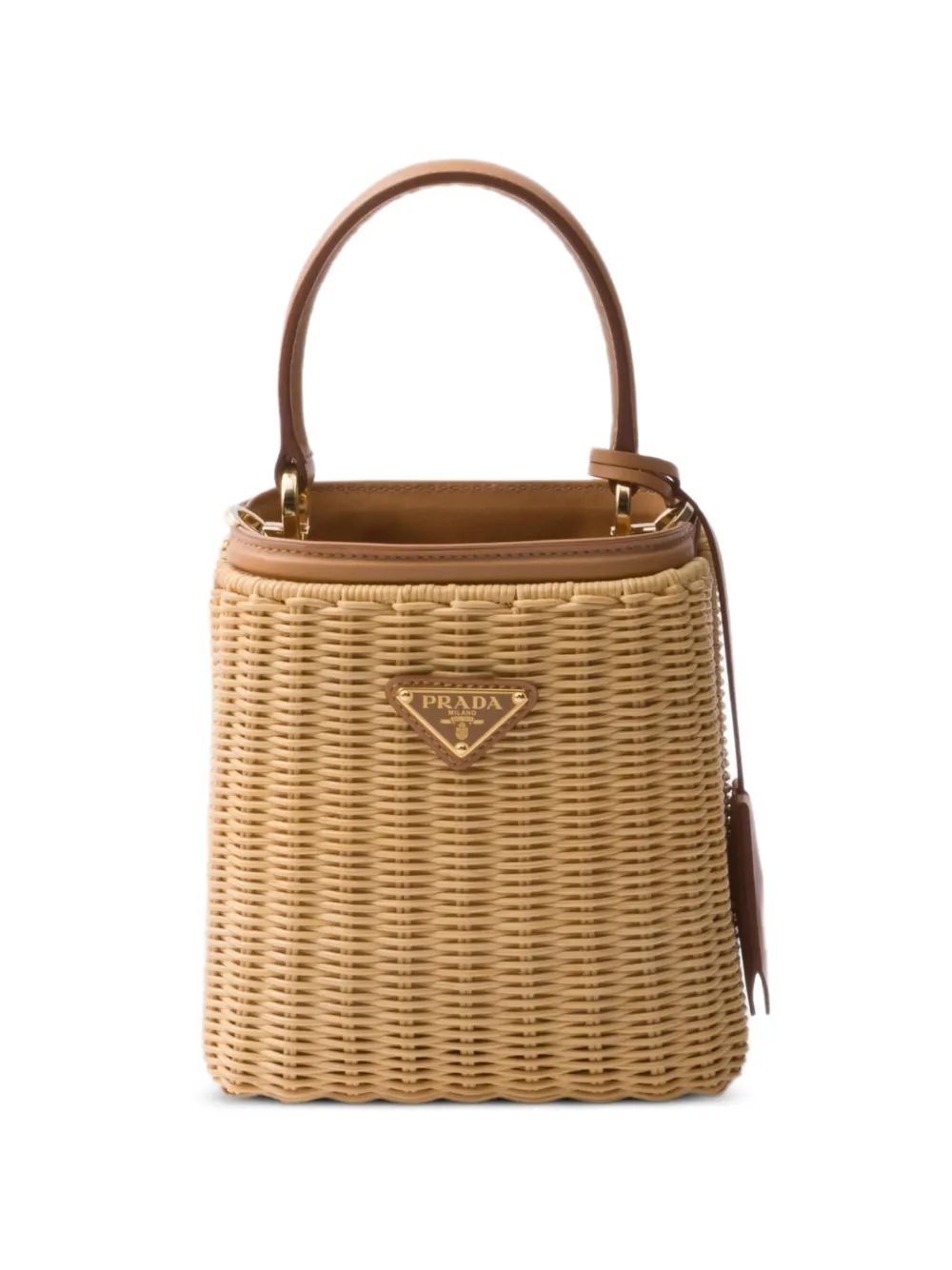 PRADA かごバッグ ベージュ 編み込み 大注目】PRADA◇ラフィア メッシュ編み スモール トートバッグ (PRADA