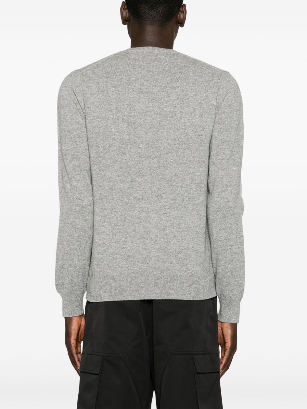 Shop Comme Des Garçons Play Mélange-effect Wool Jumper In Grey