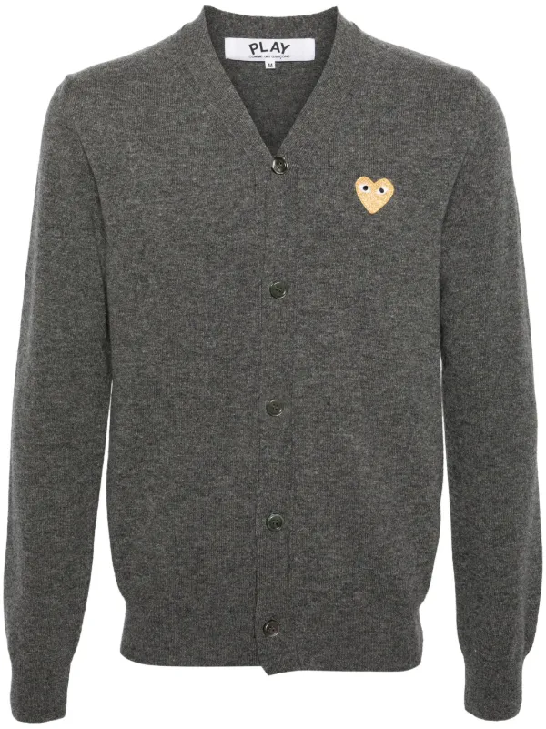 Comme Des Garçons Play mélange-effect Wool Cardigan | Grey