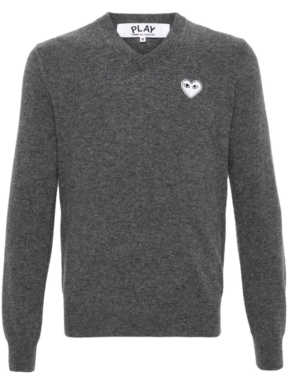 Comme Des Garçons Play Heart-patch V-neck wool jumper