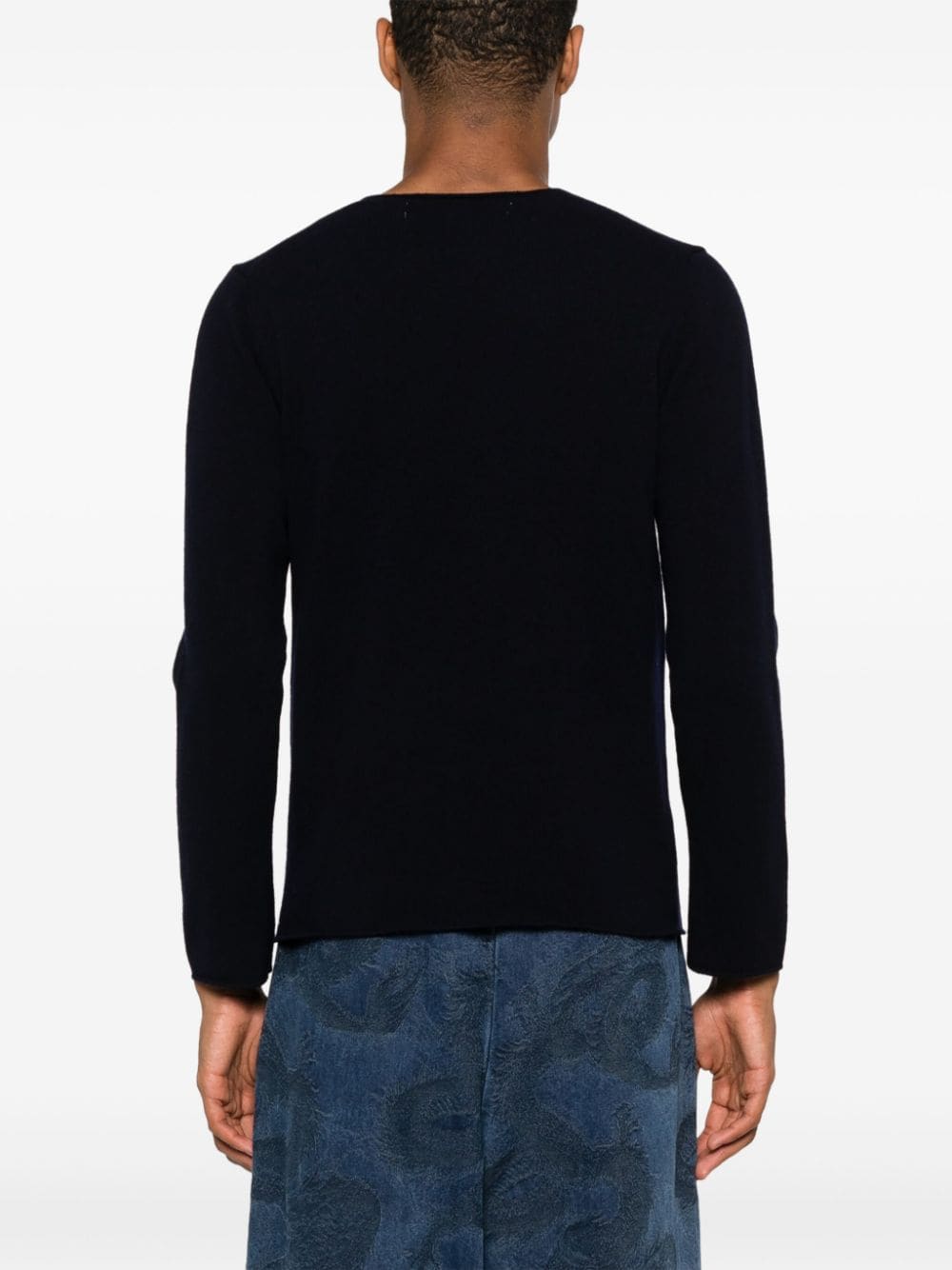 Shop Comme Des Garçons Play Heart-patch Wool Jumper In Blue