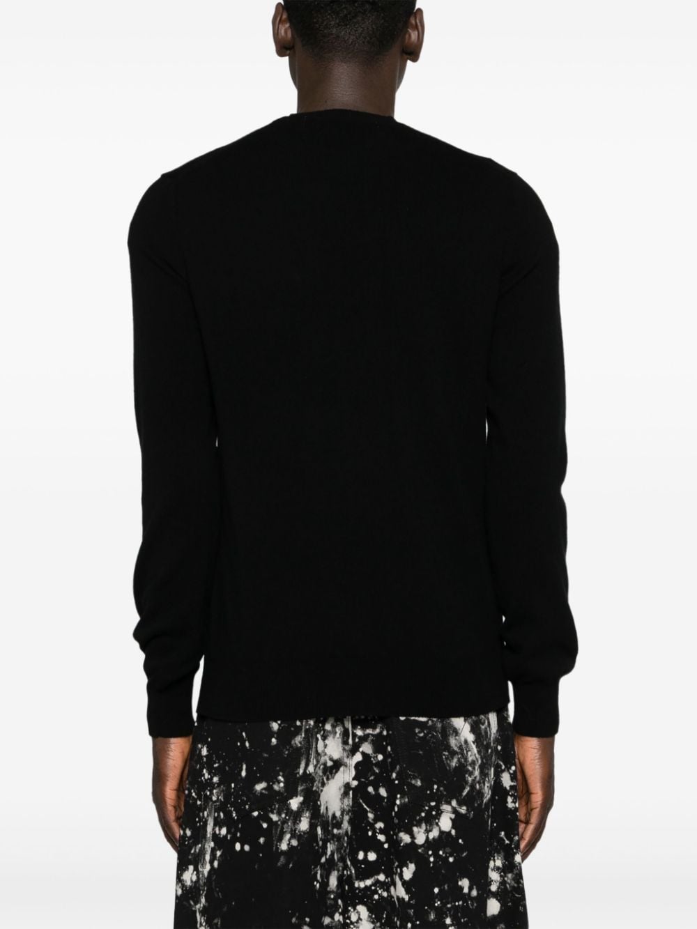 Shop Comme Des Garçons Play Heart-patch Wool Jumper In Black