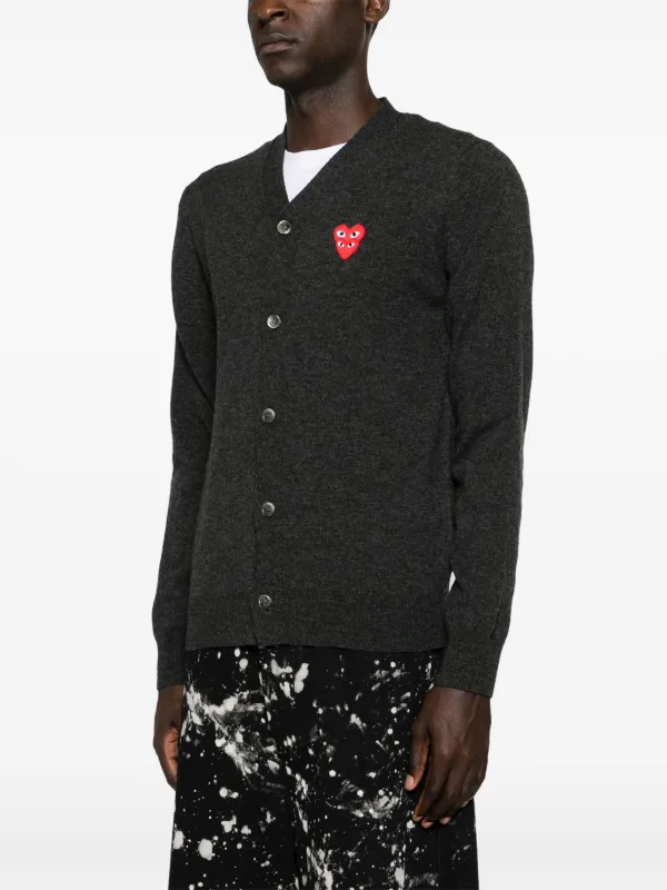 Comme Des Garçons Play ハートパッチ カーディガン | グレー