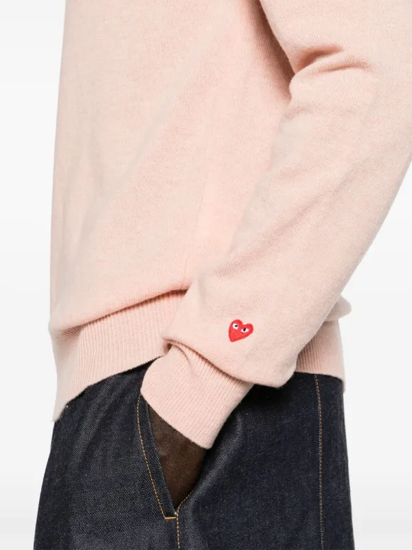 Comme Des Garçons Play Vネック セーター | ピンク | FARFETCH JP