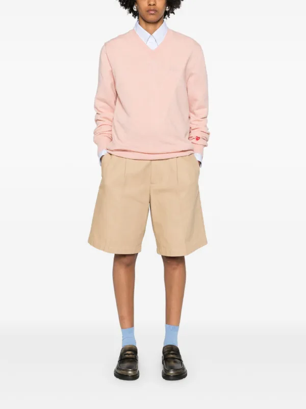 COMME des GARÇONS ピンク Vネックセーター Comme Des Garçons Play Vネック セーター | ピンク | FARFETCH JP