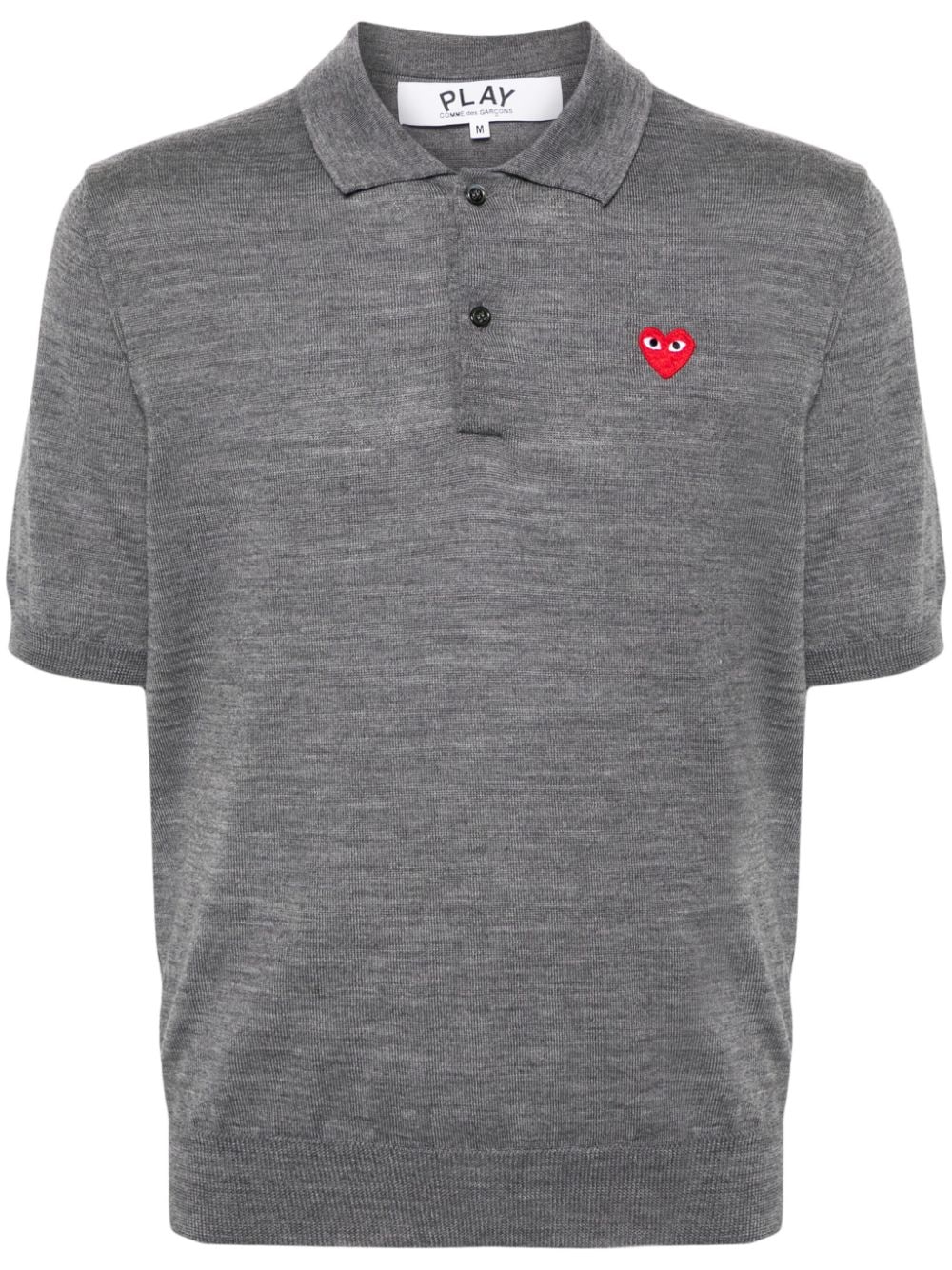 Comme Des Garçons Play Polo con applicazione - Grigio