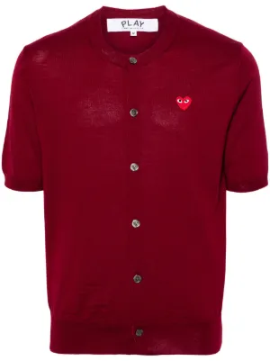 Comme Des Garçons Play Vネック カーディガン | レッド | FARFETCH JP