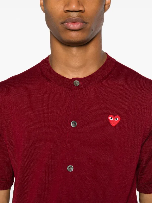 Comme Des Garçons Play ハートパッチ カーディガン | レッド