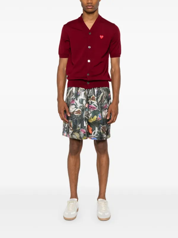 Comme Des Garçons Play Vネック カーディガン | レッド | FARFETCH JP