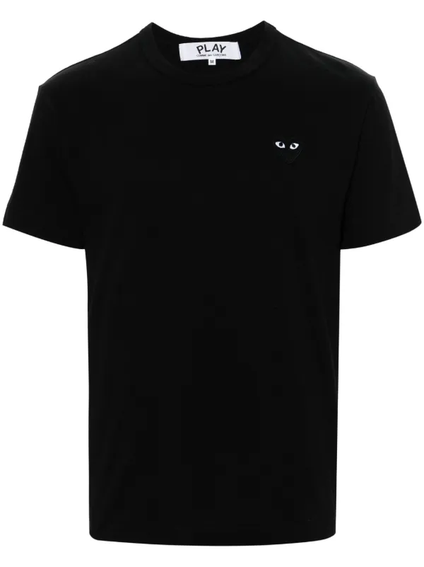 Comme Des Garcons Play heart patch Cotton T shirt Black FARFETCH TR