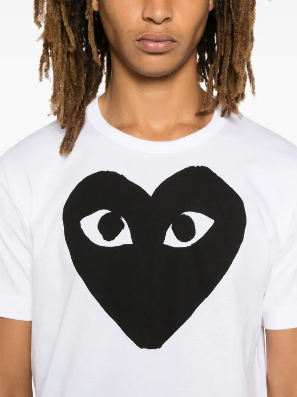 Heart print t shirt on sale