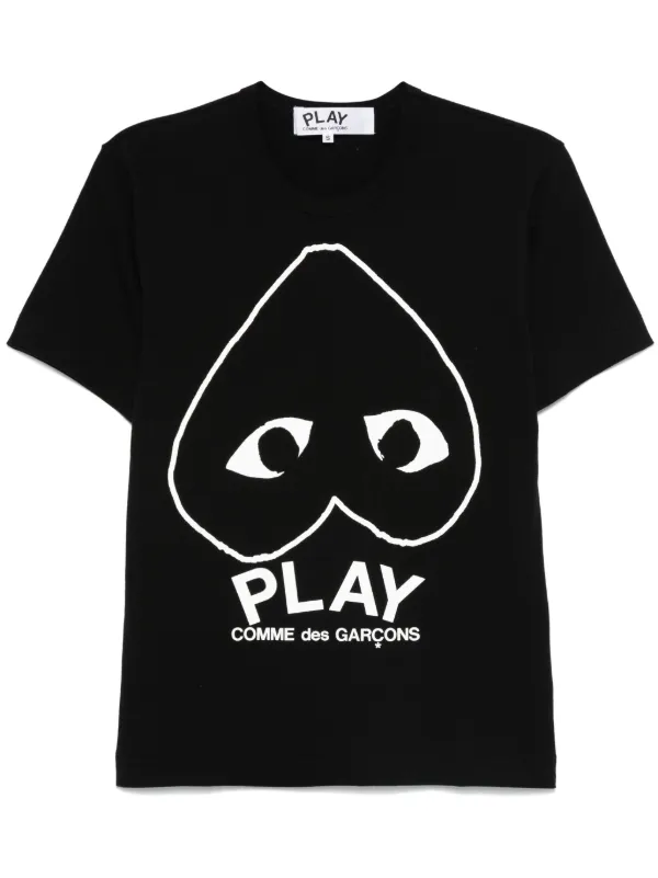 Comme Des Garcons Play logo print T shirt Black FARFETCH CH