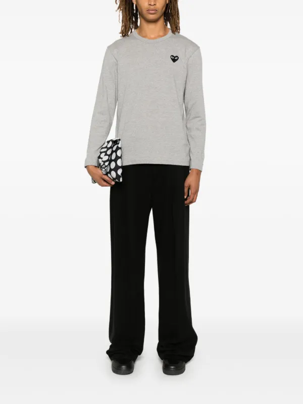 COMME DES GARCONS ハートパッチロングTシャツ Play Comme des Garçons: Longsleeve T-Shirt with Double Red Heart