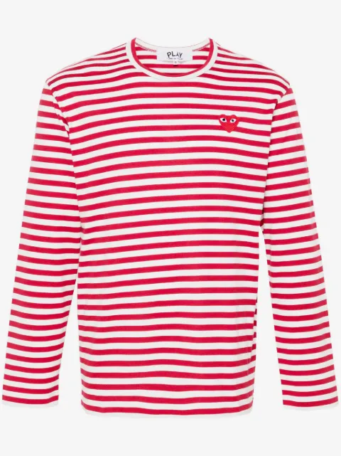 Comme Des Garçons Play playera a rayas con parche de corazón