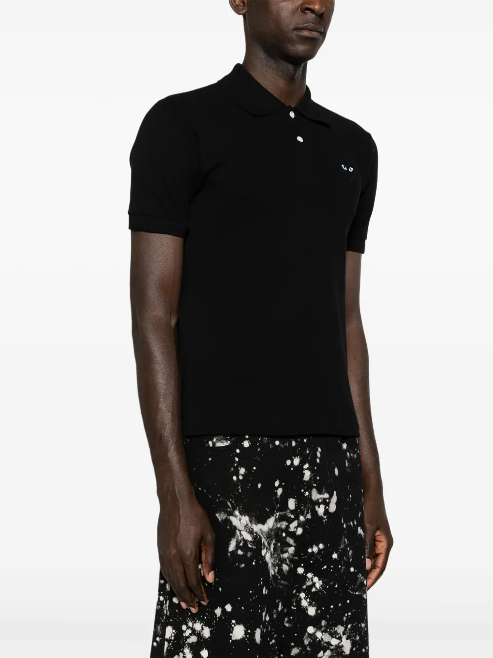 Comme Des Garçons Play Poloshirt met hartpatch Zwart