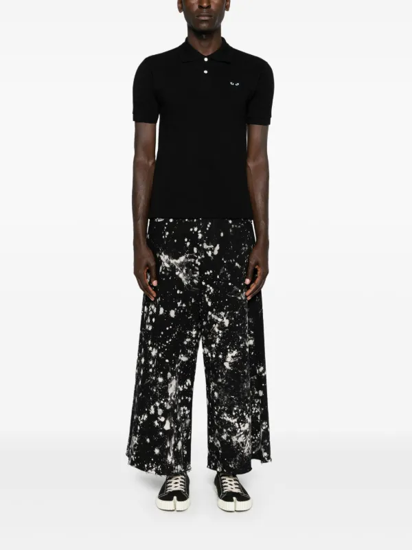 Comme des Garçons Patchwork Polo Shirt Comme Des Garçons Play heart-patch Cotton Polo Shirt | Black