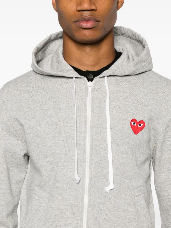 Comme Des Garçons Play mélange-effect Cotton Hoodie | Grey