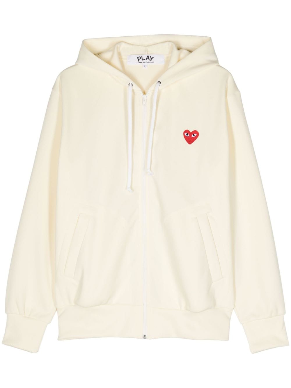 Shop Comme Des Garçons Play Heart-patch Hoodie In Yellow