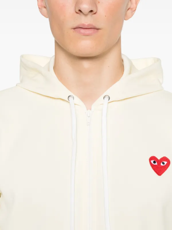 Comme Des Garcons Play heart patch Hoodie Yellow FARFETCH BE