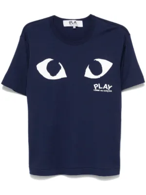 PLAY COMME des GARÇONS 青 Tシャツ L Comme Des Garçons Play ロゴ Tシャツ | ブルー | FARFETCH JP