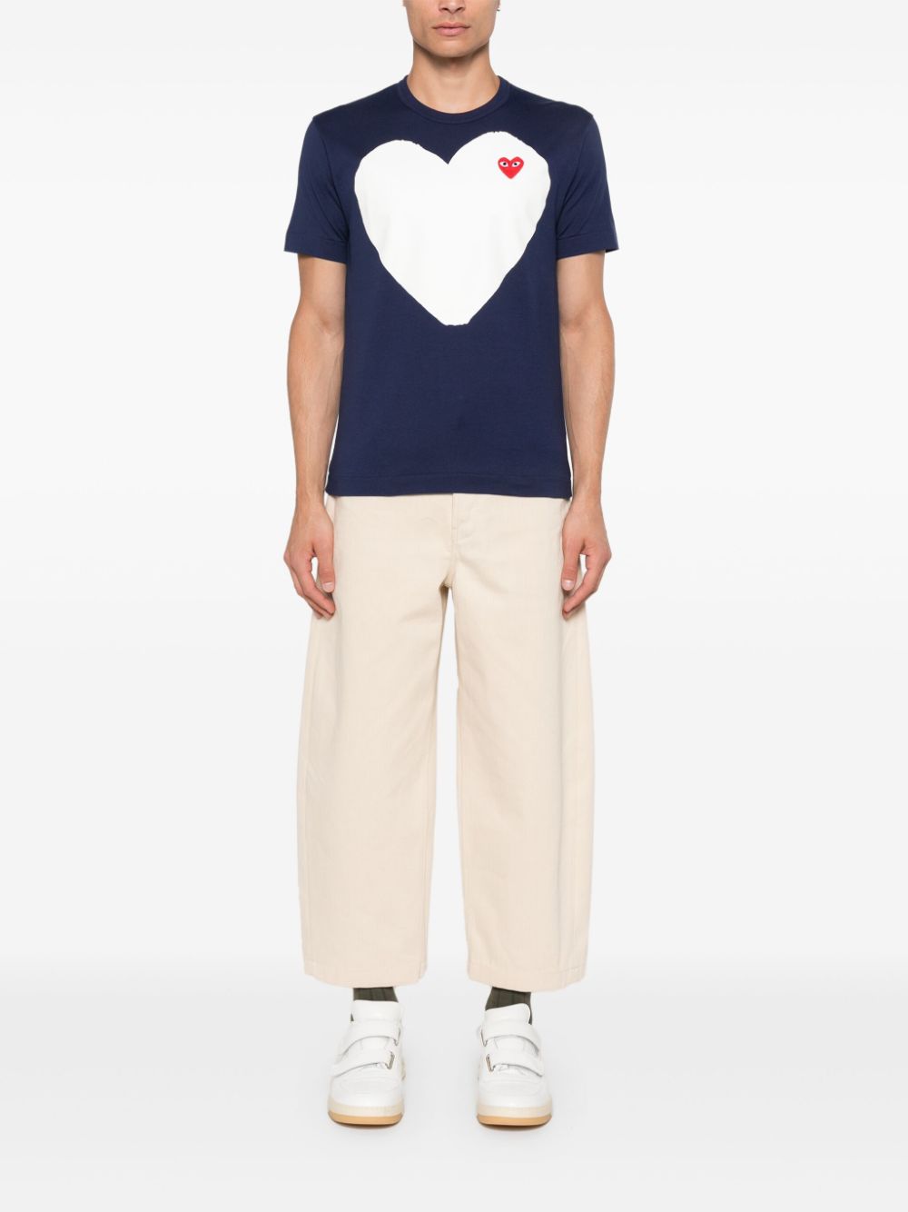 Comme Des Garçons Play T-shirt met hartpatch - Blauw